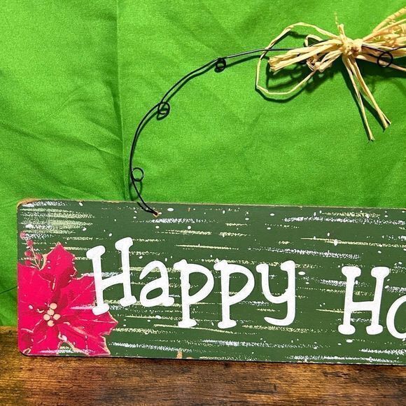 Happy Holidays Santa Clause‎ Christmas Door Wooden Hanging Decorations - Picture 2 of 5